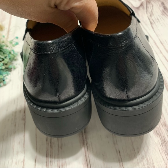 COACH Leah Leather Lug Sole Block Heel Loafers - Picture 12 of 13